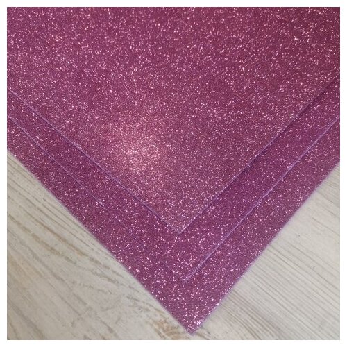 Фоамиран глиттерный 2,0мм Фиолетовый размер 50х50см (5шт)
