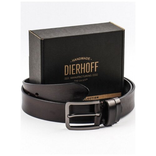 фото Мужской кожаный ремень dierhoff дрк 3057/1-40-130 коричневый