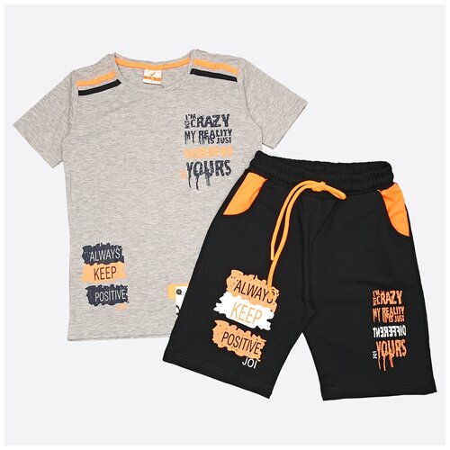 фото Комплект хлопковый (футболка + шорты) - красный - 12 лет joi kids