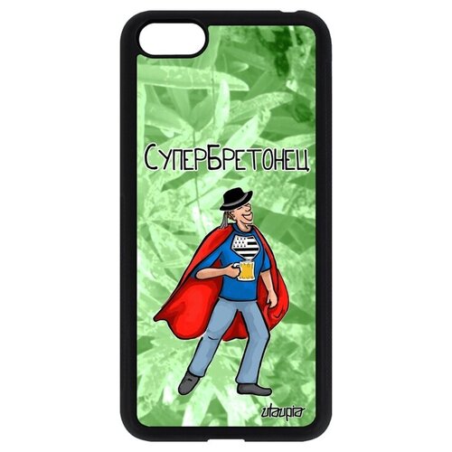фото Противоударный чехол для // huawei y5 2018 // "супербретонец" юмор герой, utaupia, светло-зеленый
