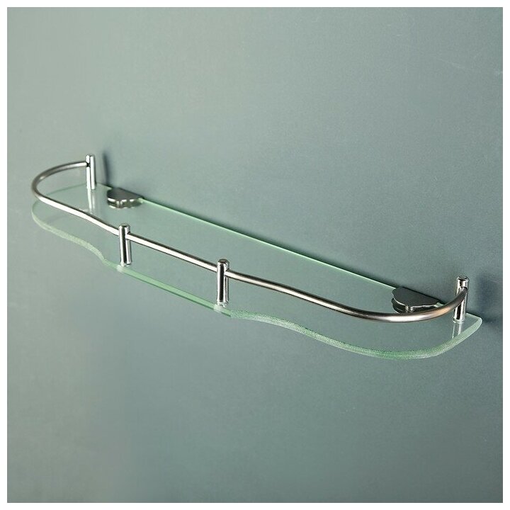 Полка для ванной комнаты 40×11×4 см металл стекло