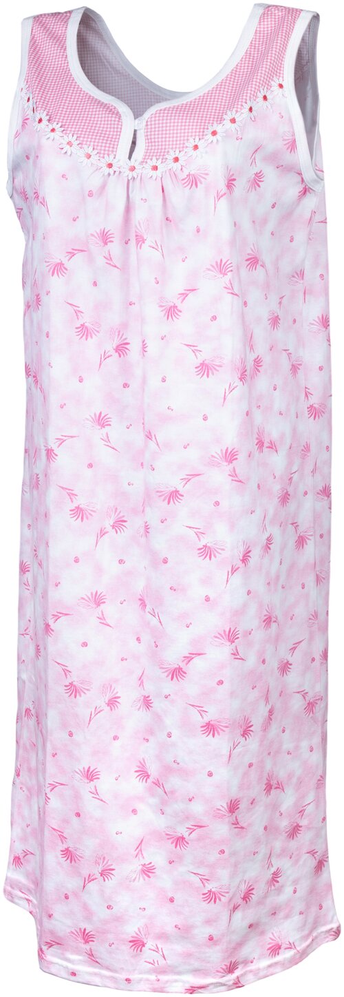 Сорочка Монотекс удлиненная, без рукава, трикотажная, размер 48, розовый
