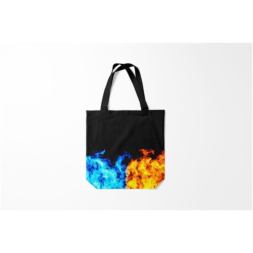 фото Сумка-шоппер / 40х40 см / популярные иллюстрации / текстуры битва огней burnettie