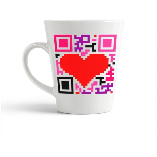 фото Кружка-латте coolpodarok "сердце qr"