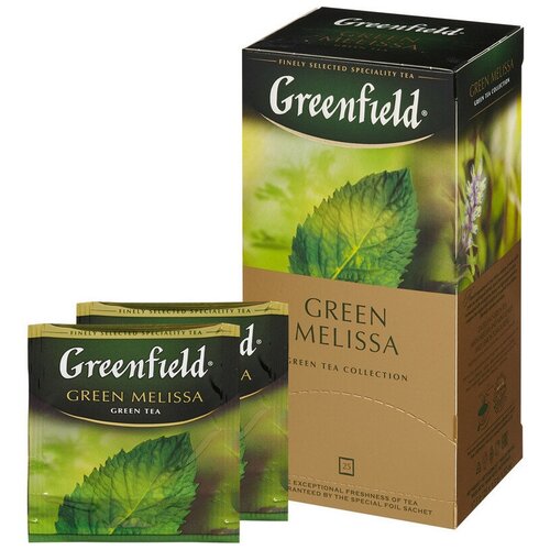 Чай Greenfield Green Melissa зеленый фольгир.25пак/уп 0435-10 , 2 шт.