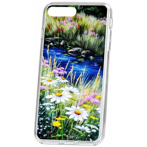 фото Чехол для apple iphone 8 plus / 7 plus kruche print ромашки у ручья / чехол для apple iphone / чехол с рисунком / чехол с принтом / чехол для айфон / бампер на айфон / чехол накладка для iphone / противоударная накладка для iphone / защита для iphone / защита на айфон / cиликоновый чехол для iphone / пластиковый чехол на iphone / защитный чехол для iphone кruче