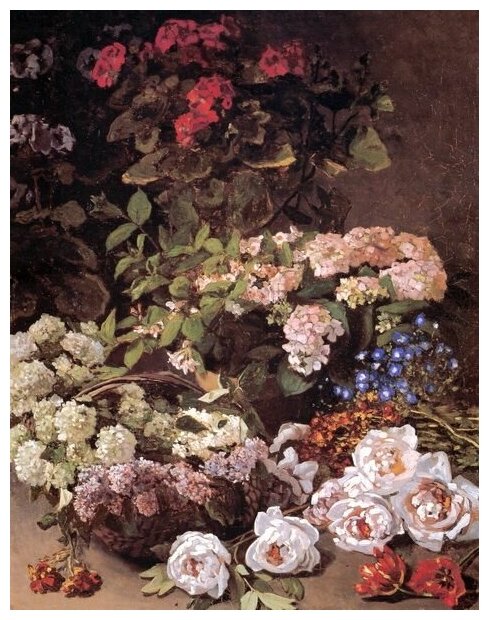 Репродукция на холсте Натюрморт с Весенними Цветами (Still-Life with Spring Flowers) Моне Клод 30см. x 38см.