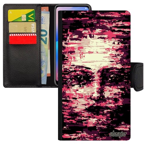 фото Противоударный чехол книжка на смартфон // apple iphone x // "женское лицо" субстанция интеллект, utaupia, розовый