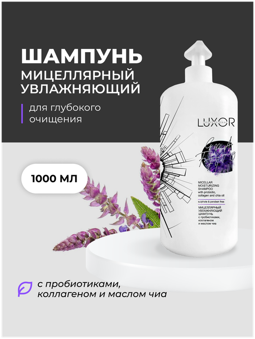 LUXOR PROFESSIONAL / Бессульфатный мицеллярный шампунь для волос профессиональный без SLS, безсульфатный 1000 мл (1011532039)