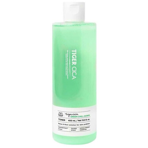 It's Skin Успокаивающий тонер для лица с экстрактом центеллы азиатской Tiger Cica Green Chill Down Toner 400 мл