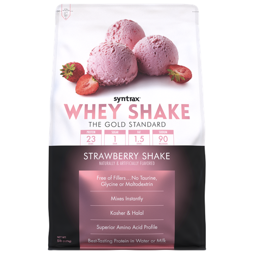 Протеин SynTrax Whey Shake, 2270 гр., клубничный молочный коктейль протеин syntrax whey shake 907 гр ванильный коктейль