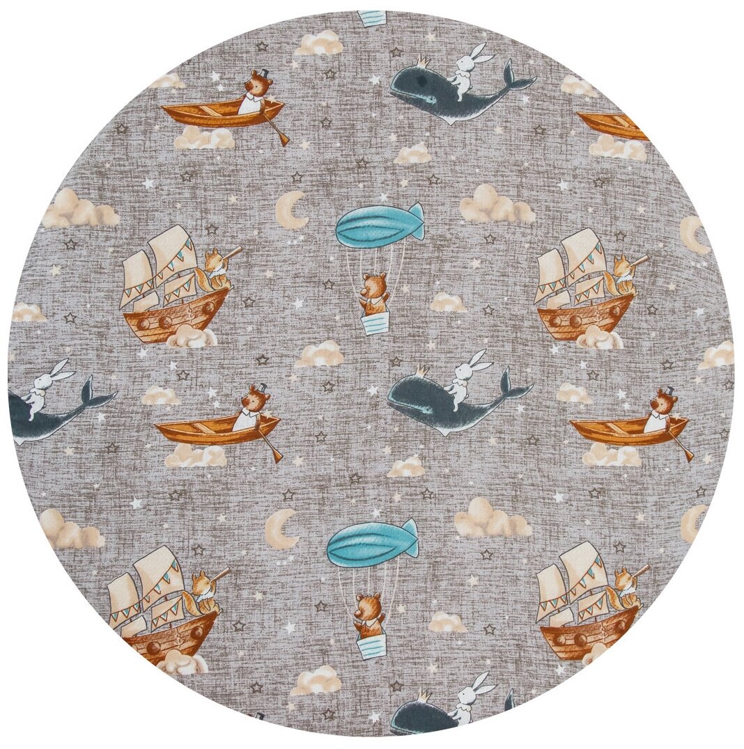 фото Amarobaby Простыня на резинке круглая Путешественники 75 х 75 х 12 см