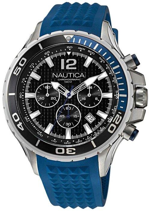 Наручные часы NAUTICA Chrono NAPNSTF05, черный, серебряный