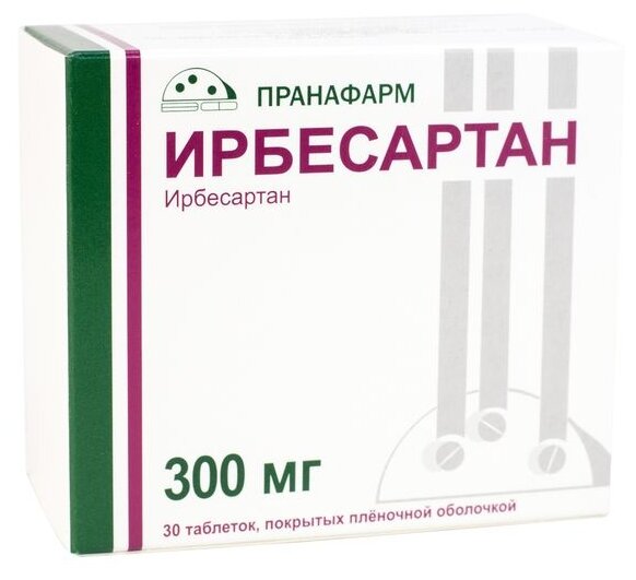 Ирбесартан таб п/о плен., 300 мг, 30 шт.