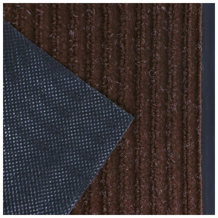 Коврик придверный влаговпитывающий, ребристый, «Стандарт», 50×80 см, цвет коричневый - фотография № 4