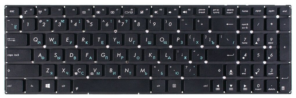 Клавиатура без рамки для Asus K501UX K501 X555 X551 X551CA X555LD K501LB (шлейф 103мм)