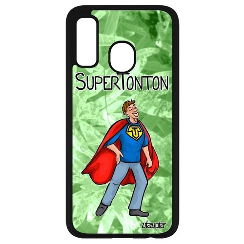 фото Защитный чехол на смартфон // samsung galaxy a40 // "супердядя" супергерой шутка, utaupia, светло-зеленый