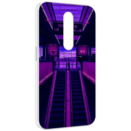 Чехол MyPads фиолетовый эскалатор для Motorola Moto X Force (XT1585 / XT1581) задняя-панель-накладка-бампер
