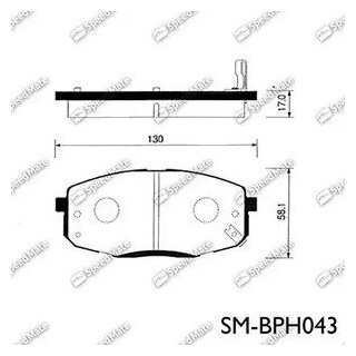 Колодки (без отв.) HYUNDAI CRETA I-30/CEED (ED) (2006-) SOUL II (PS) SPEEDMATE SMBPH043