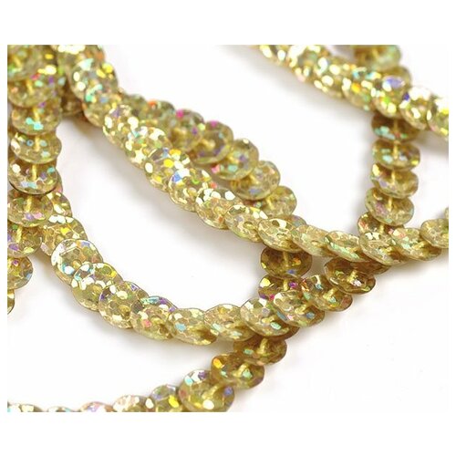 Пайетки на нитях 6мм Laser Bright TBY-FLKU06-LB цв.50106 золотой уп.73.12м костюм египтянки цв белый золотой размер 42