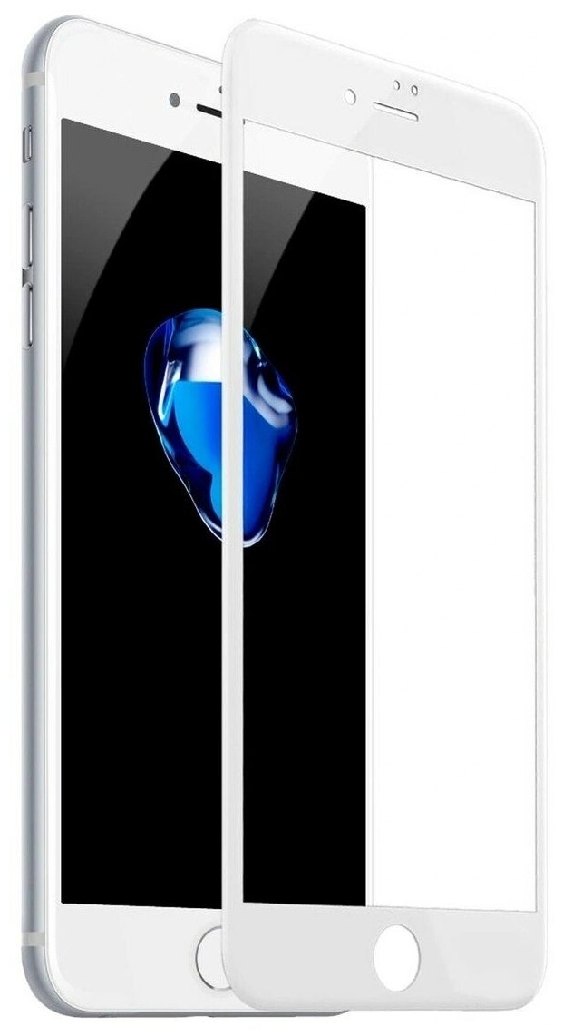 Защитное стекло на iPhone 6/6S, 3D Tiger Glass, белое, с олеофобным покрытием