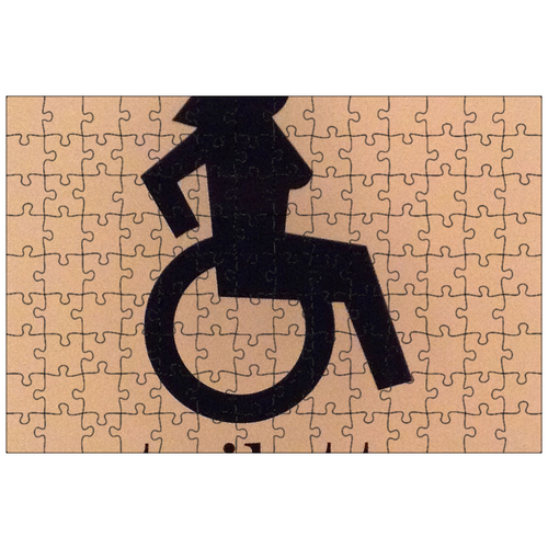 фото Магнитный пазл 27x18см."инвалидное кресло, женщина, включение" на холодильник lotsprints