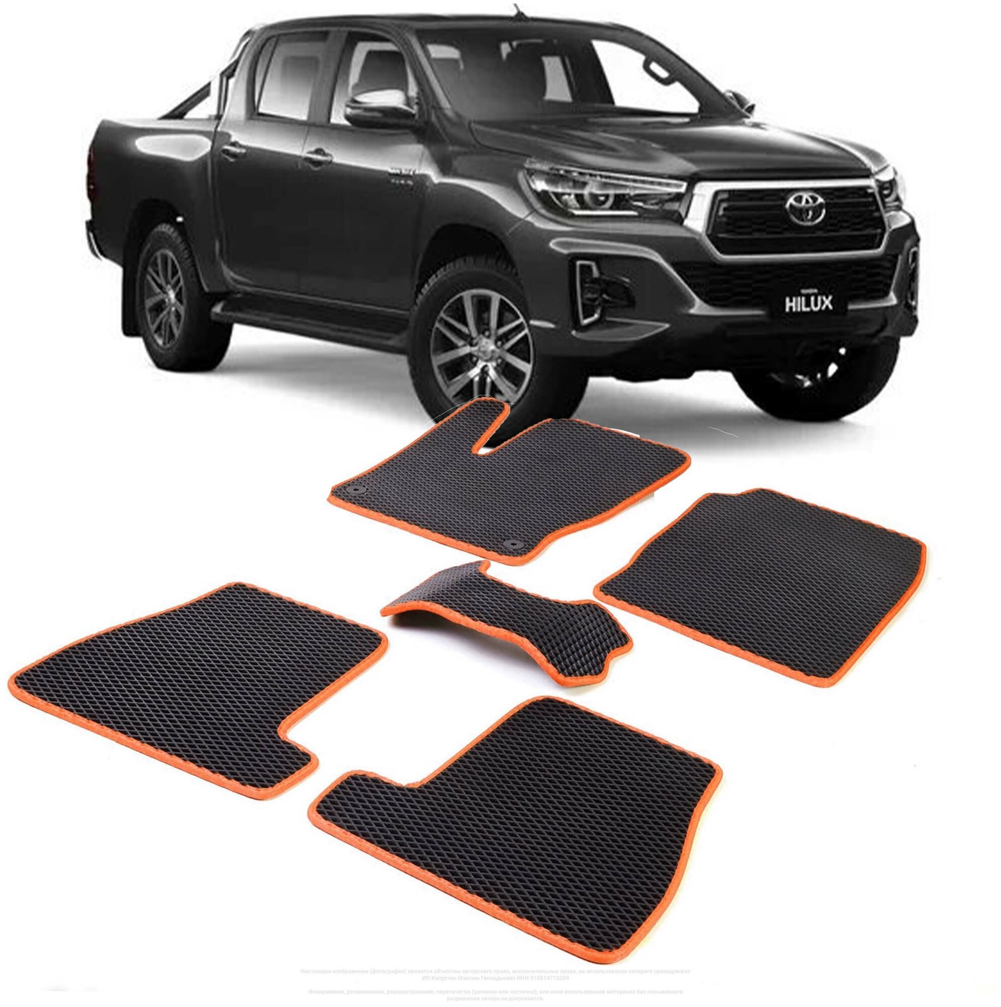 фото Коврики EVA ЕВА ЭВА в салон автомобиля TOYOTA HILUX 8 Тоета Таета Тойота Хайлюкс Хилюкс Пикап 8 2015-н. в