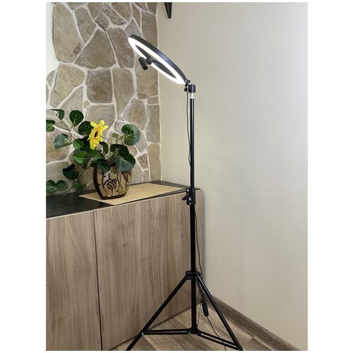 Кольцевая лампа Nano City с напольным штативом LED 26 см с держателем для телефона и селфи-пультом 249000₽