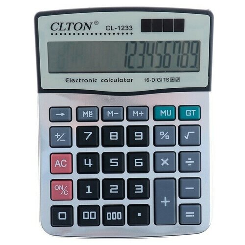 Калькулятор настольный, Clton CL-1233, 16-разрядный, двойное питание, 1 шт.