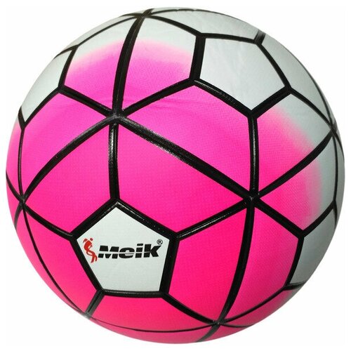 фото Мяч футбольный "meik-100" (розовый) 4-слоя, tpu+pvc 3.2, 410-450 гр., машинная сшивка