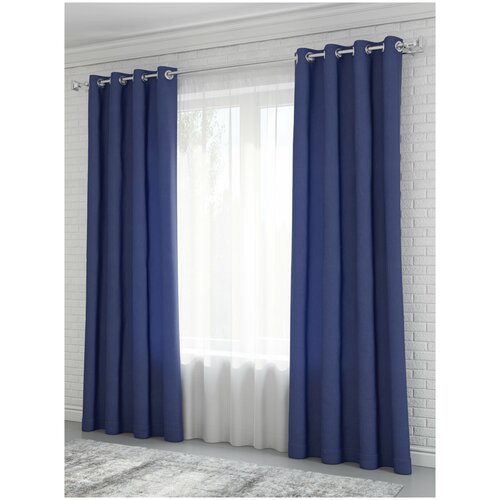 фото Комплект штор на люверсах nadzejka "анита", синий sola