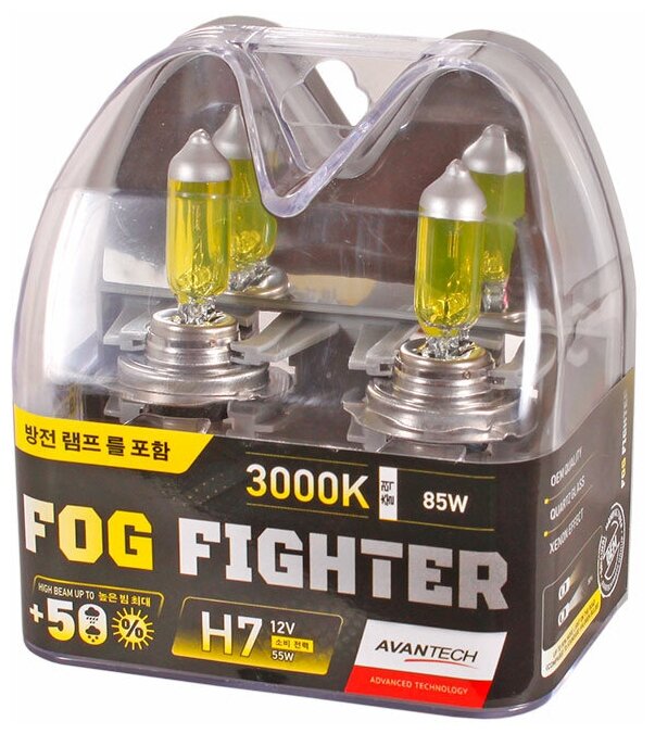 Лампа галогенная Avantech Fog Fighter H7 12V 55W 3000K 2  (блистер)