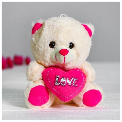 Мягкая игрушка «Мишутка с сердцем», цвет розовый мягкая игрушка смолтойс мишутка с сердцем в75 см 1382n бел