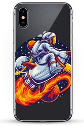 Силиконовый чехол Астронавт на ракете на Apple iPhone Xs