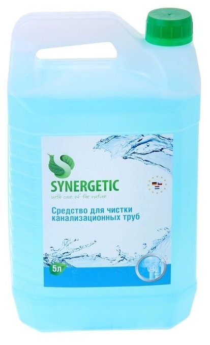 Средство для прочистки труб Synergetic чистящее Щелочное, 5 л - фото №3