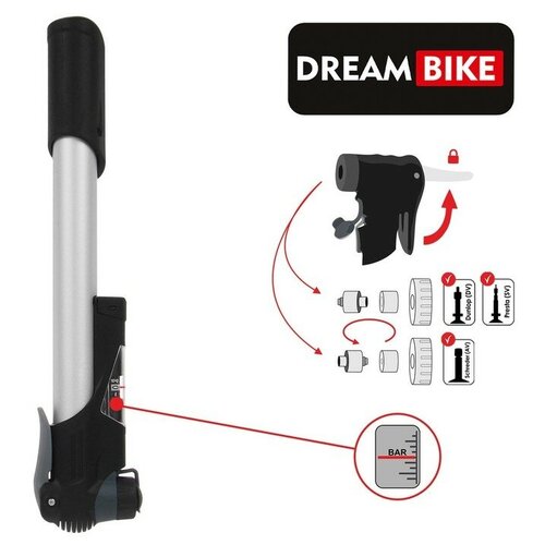 Dream Bike Насос ручной Dream Bike с манометром цвет серый 99000₽