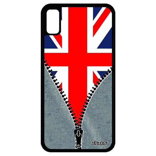 фото Защитный чехол для // apple iphone xr // "флаг английский на молнии" дизайн стиль, utaupia, серый