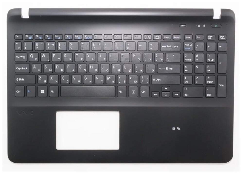 Клавиатура для ноутбука Sony Vaio SVF15N1I4RS черная топ-панель