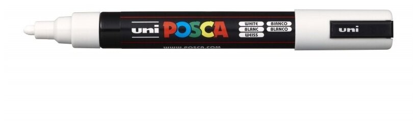 Маркер POSCA PC-5M, белый, 1.8 - 2.5 мм, пул. наконечник 71174 - фотография № 10