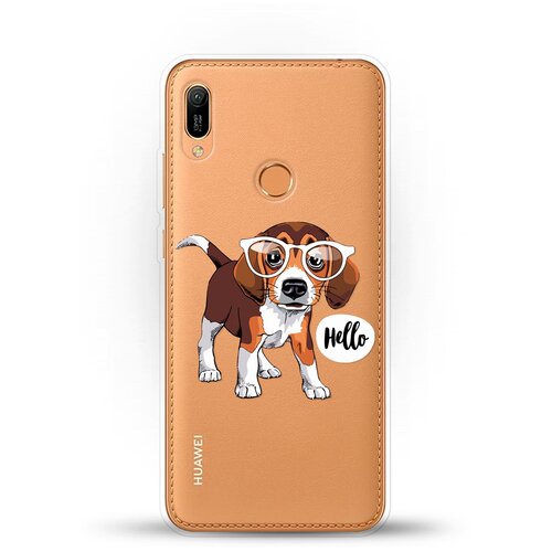 Силиконовый чехол Hello Бигль на Huawei Y6 (2019) силиконовый чехол hello бигль на honor 30s