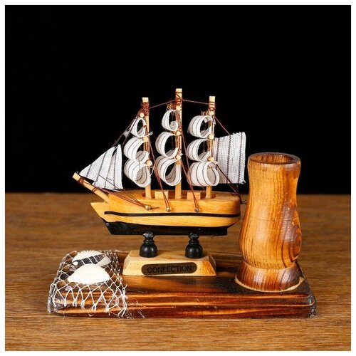 фото Набор настольный «корабль» с подставкой для ручек, 12 х 13 х 6 см mikimarket