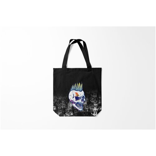 фото Сумка-шоппер / 40х40 см / популярные иллюстрации / черепа череп с ирокезом punk burnettie