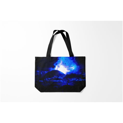 фото Сумка-шоппер / 46х35 см / неоновые принты / космос космический закат burnettie