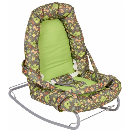 Детский шезлонг Polini Kids Веселые животные зеленый 2281-4