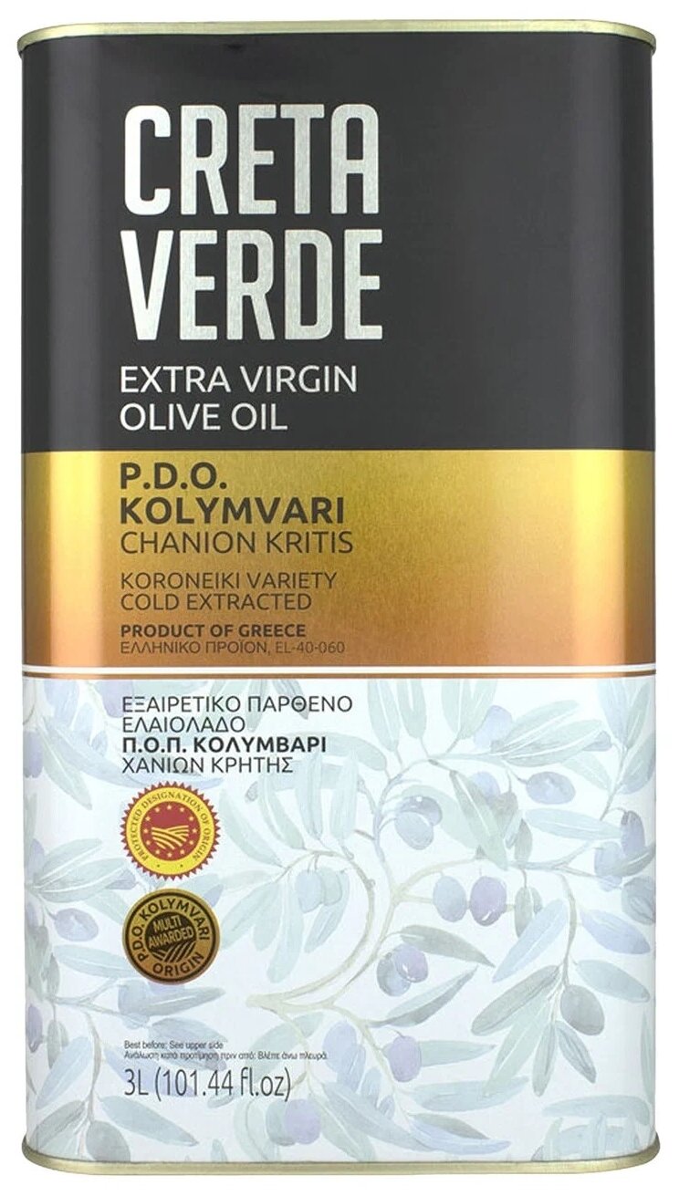 фото Масло оливковое Creta Verde Extra Virgin P.D.O. Kolymvari, жестяная канистра
