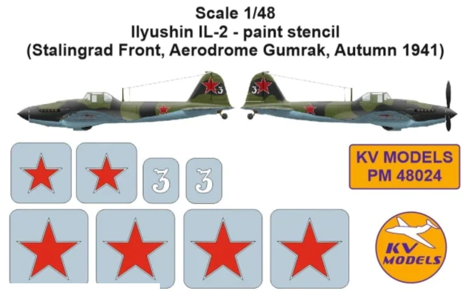 PM48024KV Ил-2 - маски на опознавательные знаки (Сталинградский фронт, Аэродром Гумрак, осень 1942 г.)