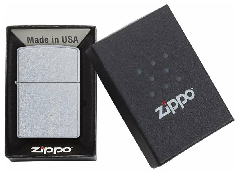 Zippo Зажигалка Zippo классика 205 Satin Chrome - фотография № 5