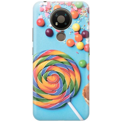 фото Силиконовый чехол на nokia 3.4 / нокиа 3.4 с эффектом блеска "разноцветный леденец gosso