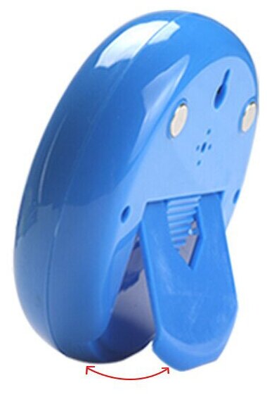 Термометр-гигрометр с часами и будильником, сенсорный, голубой - фотография № 6
