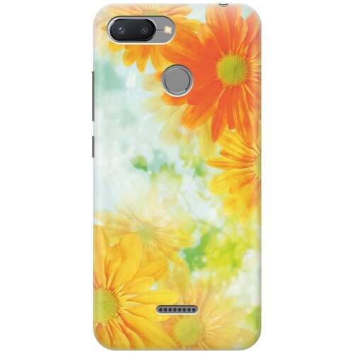 фото Gosso ультратонкий силиконовый чехол-накладка для xiaomi redmi 6 с принтом "оранжевые цветы"